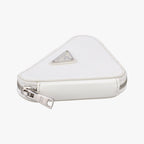 Prada Triangle Chain Pouch White Leather — view 5