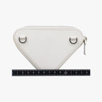 Prada Triangle Chain Pouch White Leather — view 2