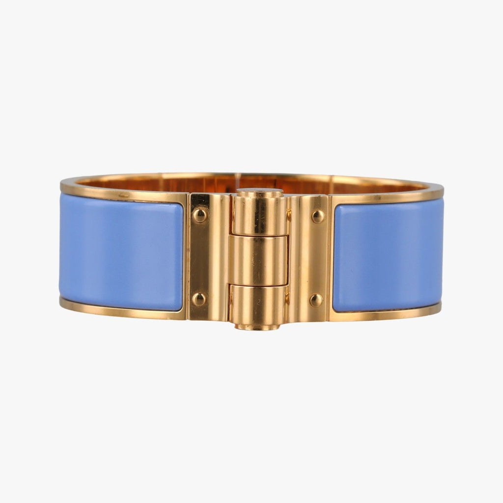 Hermes Clic Clac Blue Gold Bracelet