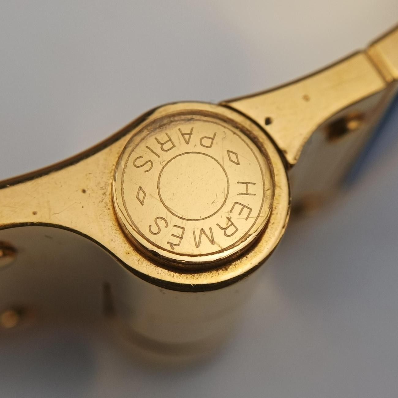 Hermes Clic Clac Blue Gold Bracelet — view 7