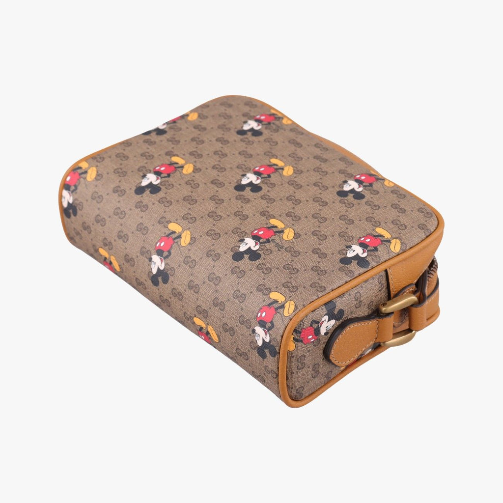 Gucci Mickey Mouse Disney Collaboration Brown Canvas Leather Shoulder — view 6