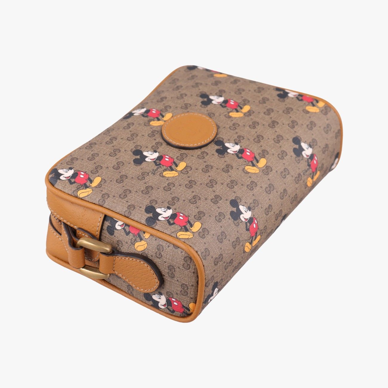 Gucci Mickey Mouse Disney Collaboration Brown Canvas Leather Shoulder — view 5