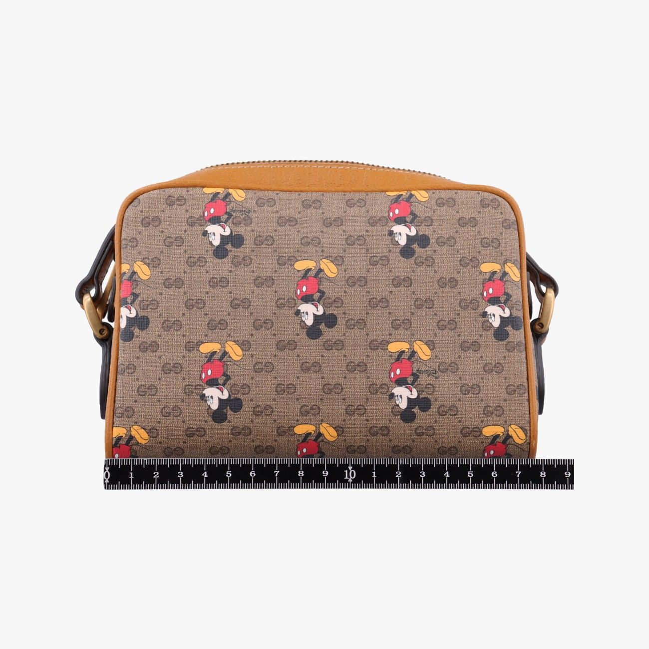 Gucci Mickey Mouse Disney Collaboration Brown Canvas Leather Shoulder — view 2
