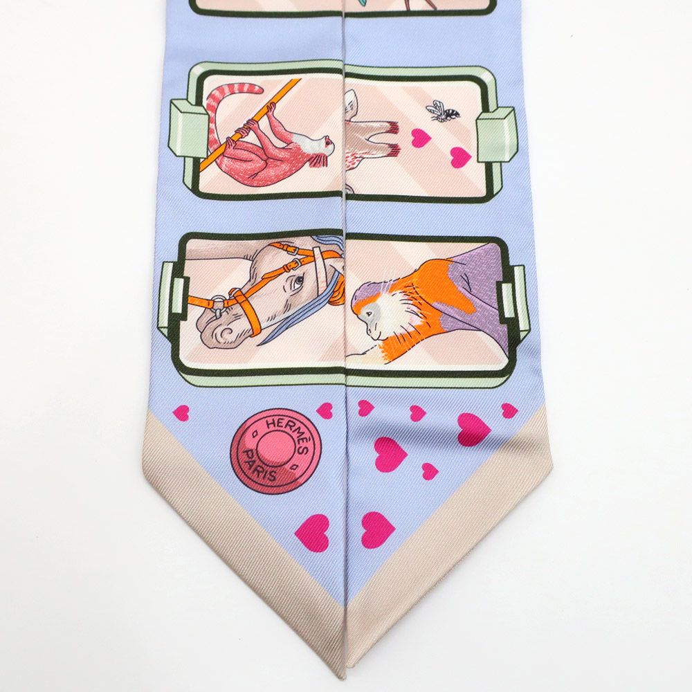 Hermes Heaven Tsuiri Scarf Story Blue Pale Rose — view 3