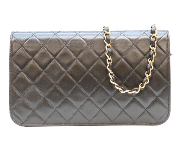 Chanel Black Lamb Full Flap Push Lock Quilted 23 — view 3