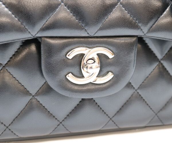Chanel Black Lamb Silver Double Flap Maxi Quilted 30 — view 6