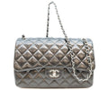 Chanel Black Lamb Silver Double Flap Maxi Quilted 30