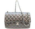 Chanel Black Lamb Silver Double Flap Maxi Quilted 30