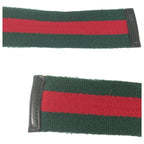 Gucci Sherry Line 85 Green Red Silver Cotton Belt — view 6