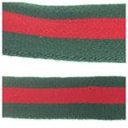 Gucci Sherry Line 85 Green Red Silver Cotton Belt — view 7