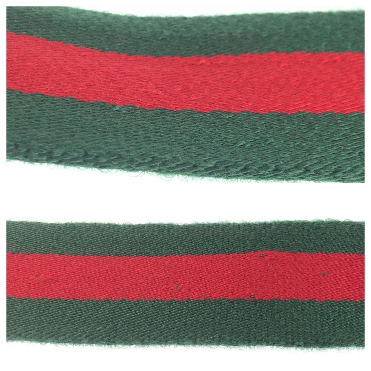 Gucci Sherry Line 85 Green Red Silver Cotton Belt — view 7
