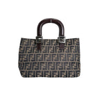 Fendi Zucca Shoulder Bag Lightweight Brown