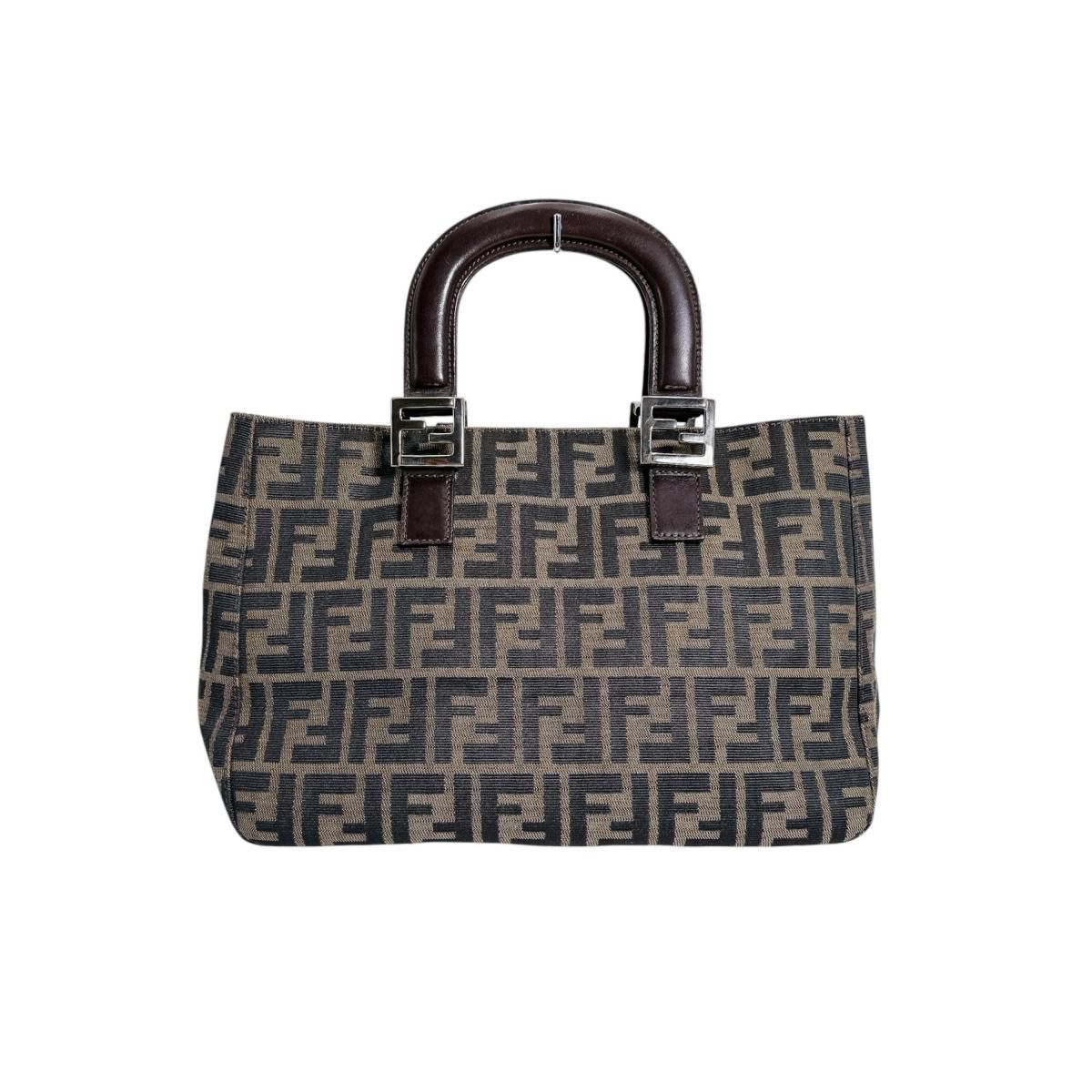 Fendi Zucca Shoulder Bag Lightweight Brown