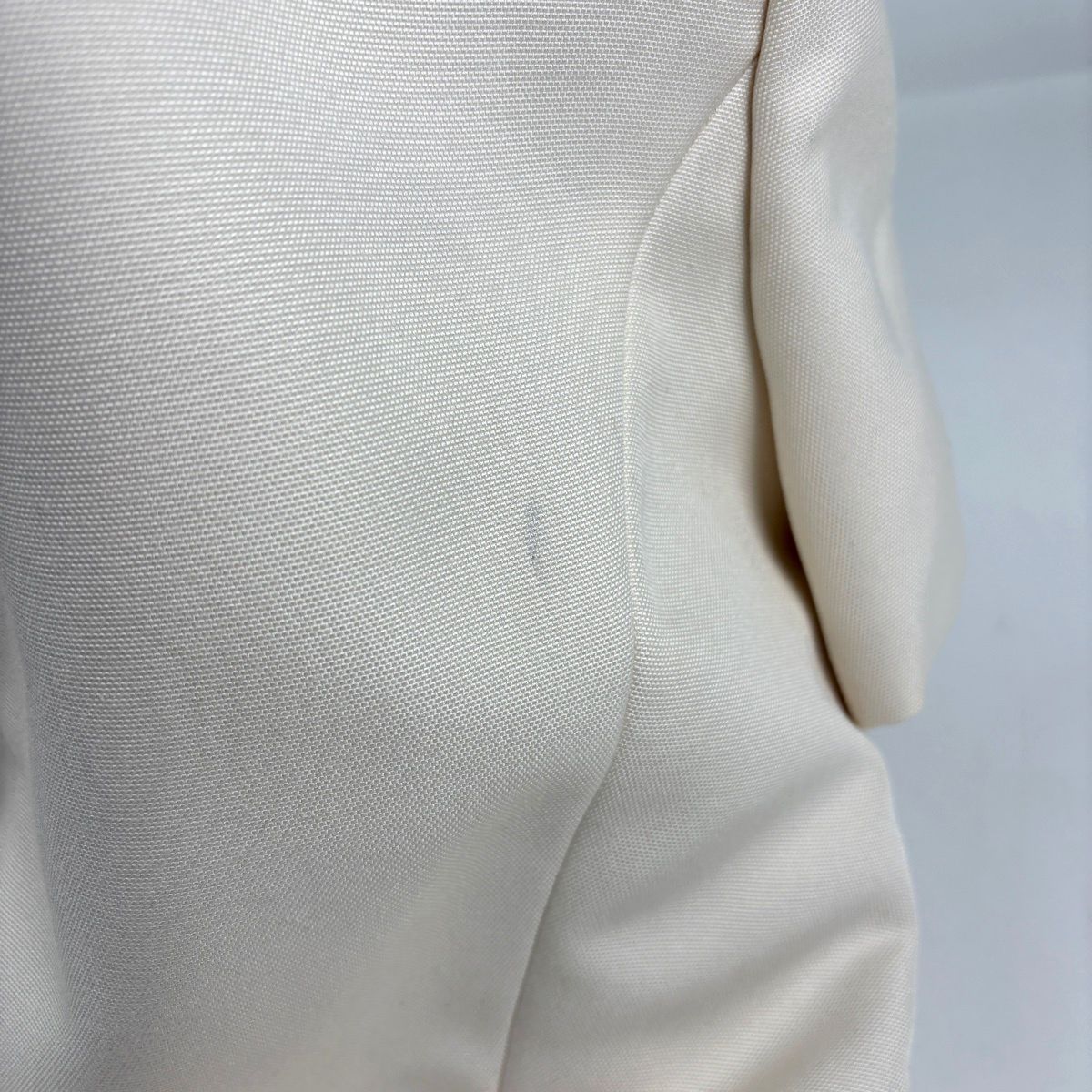 Chanel Logo Button Short Sleeve Dress Silk Ivory — view 7