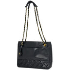 Chanel Tote CC Logo Quilted Leather Black