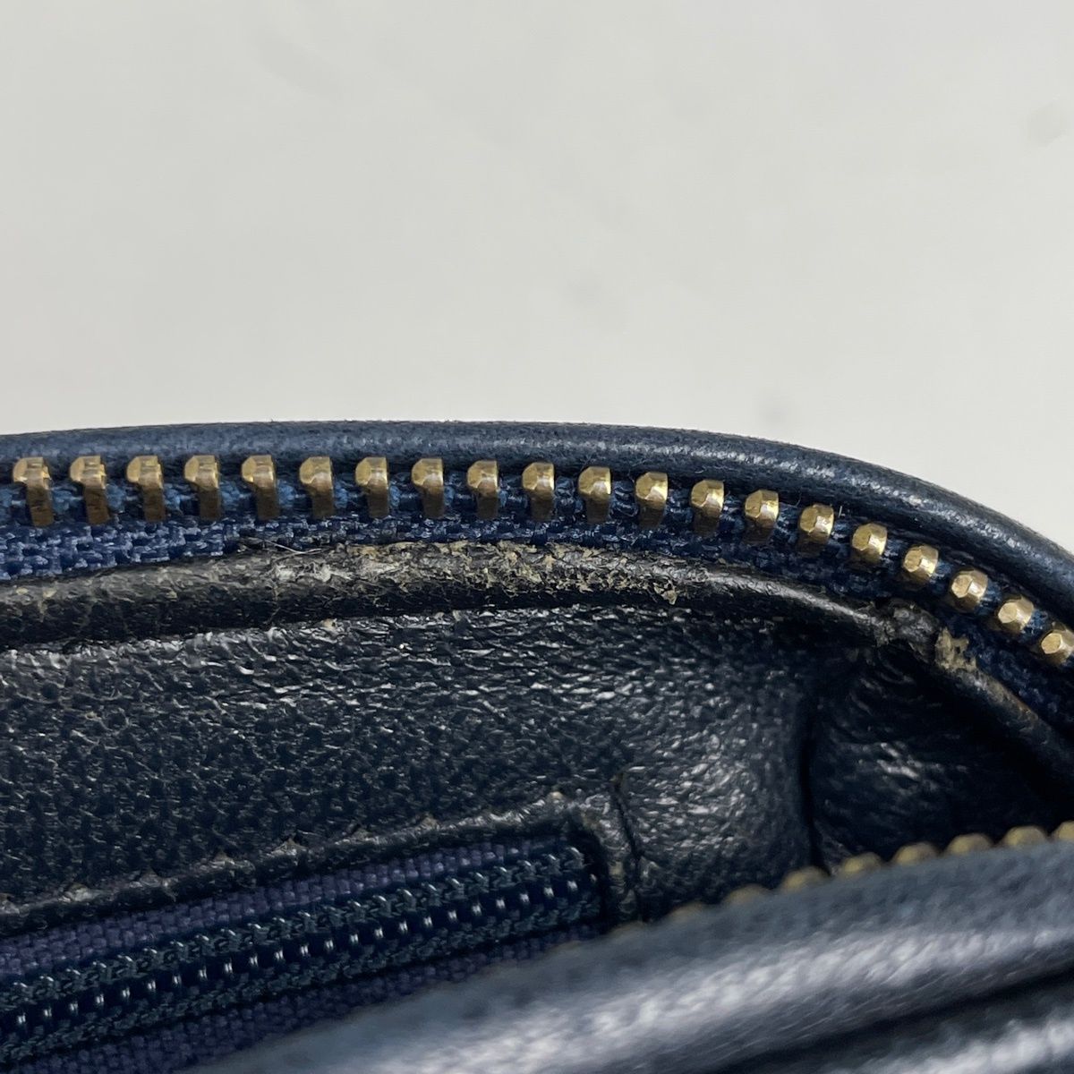 Chanel Shoulder Bag Quilted CC Logo Fringe Leather Navy — view 6
