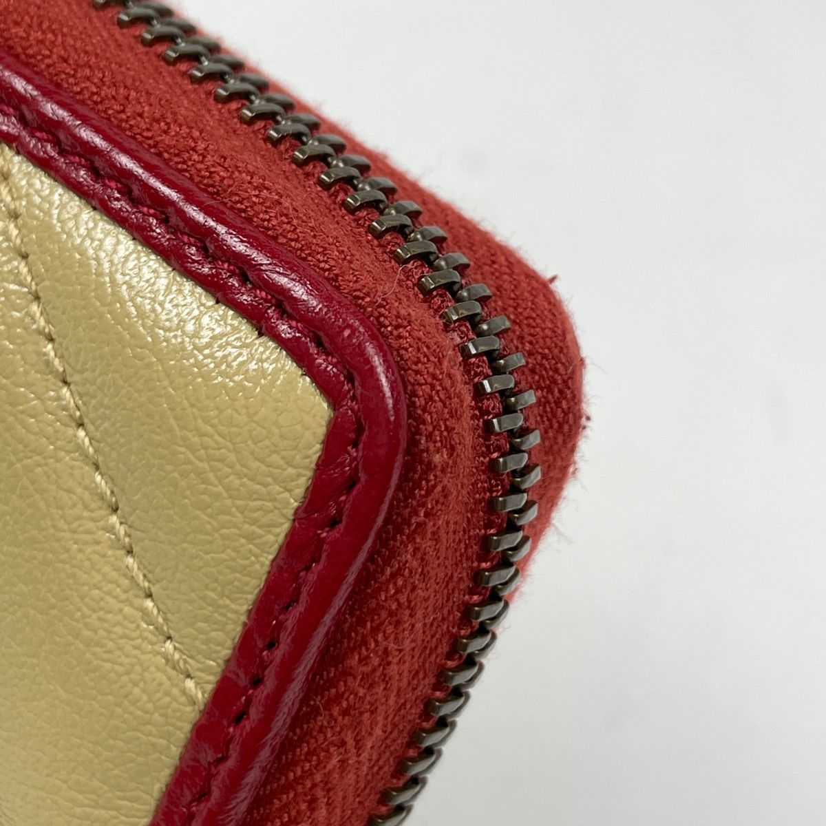 Gucci GG Marmont Zip Around Wallet Double Leather Red Multicolor — view 4