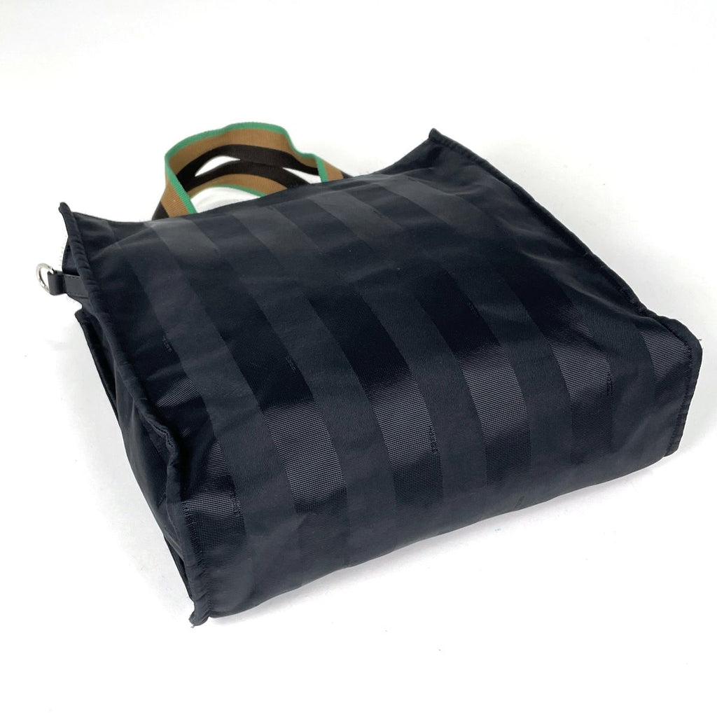 Fendi Tote Pecan Pattern 2-Way Nylon Black — view 2