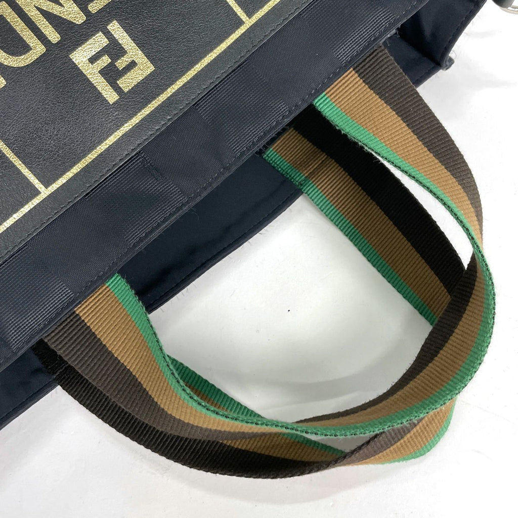 Fendi Tote Pecan Pattern 2-Way Nylon Black — view 5