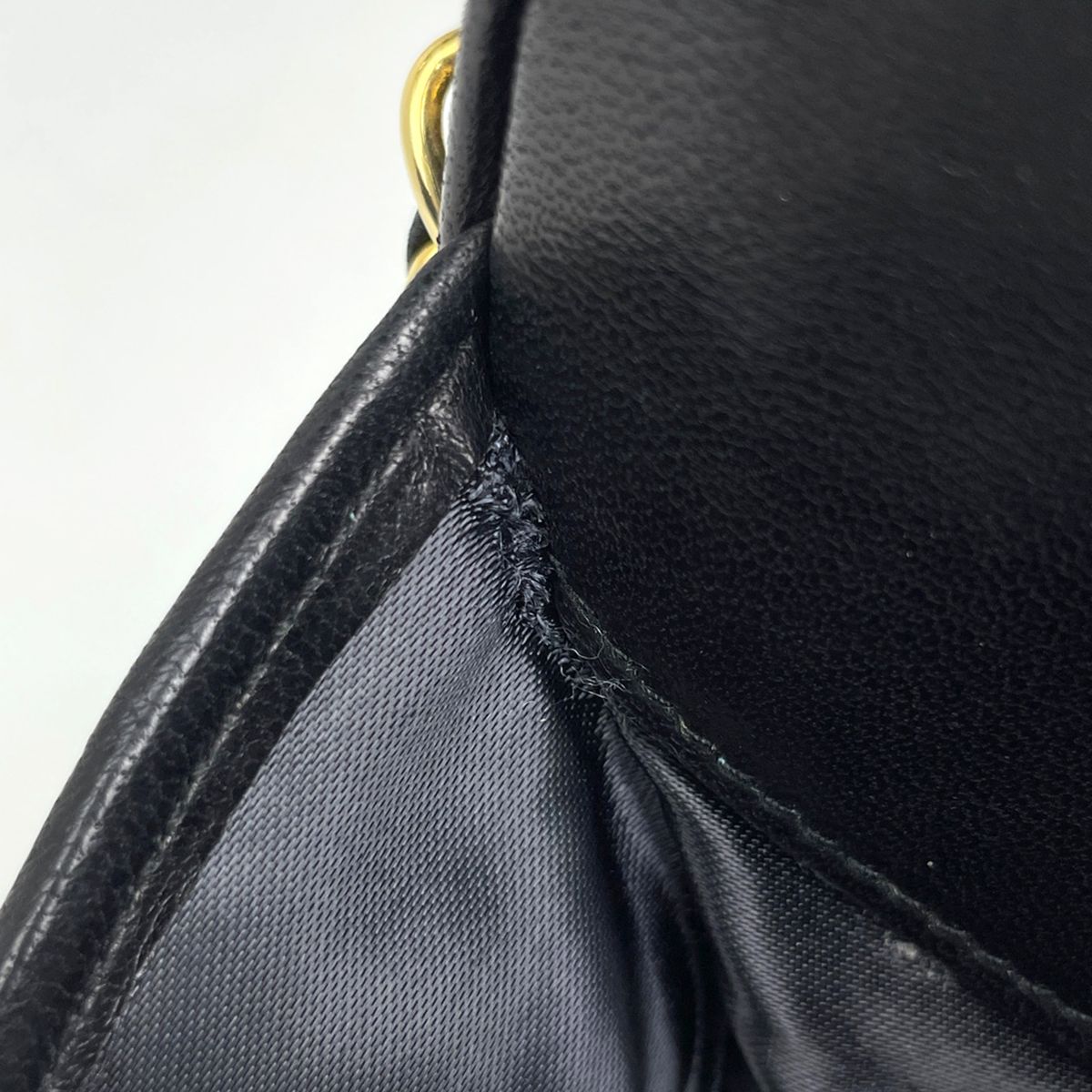 Chanel Shoulder Bag CC Logo Quilted Fringe Tassel Leather Black — view 4