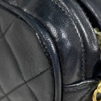Chanel Shoulder Bag CC Logo Quilted Fringe Tassel Leather Black — view 5