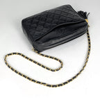 Chanel Shoulder Bag CC Logo Quilted Fringe Tassel Leather Black — view 6