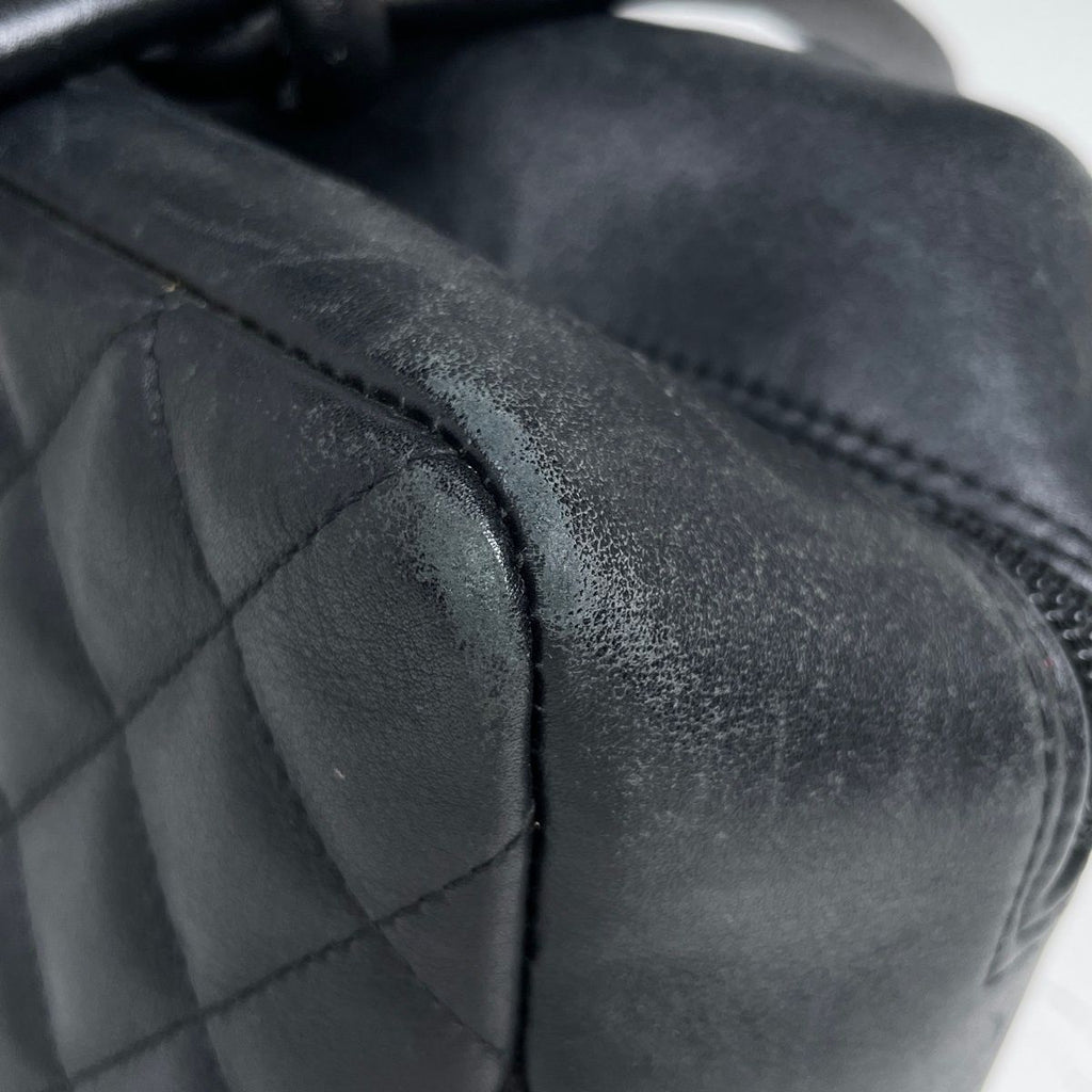 Chanel Shoulder Bag Cambon Line Bow CC Logo Quilted Leather Black — view 6