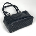 Chanel Shoulder Bag Cambon Line Bow CC Logo Quilted Leather Black — view 2