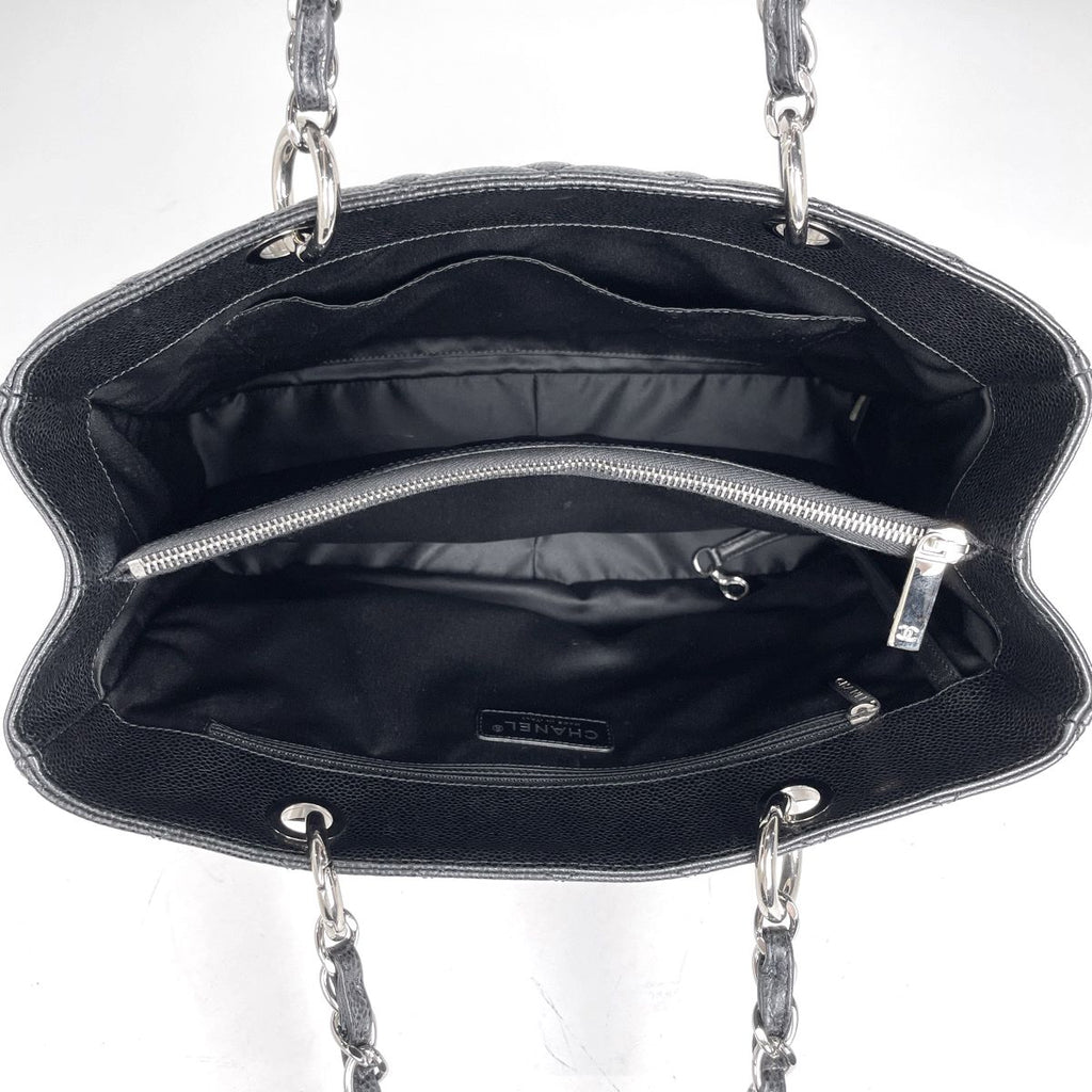 Chanel Tote CC Logo Quilted Grand Shopping GST Caviar Leather Black — view 7