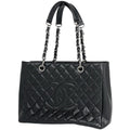 Chanel Tote CC Logo Quilted Grand Shopping GST Caviar Leather Black