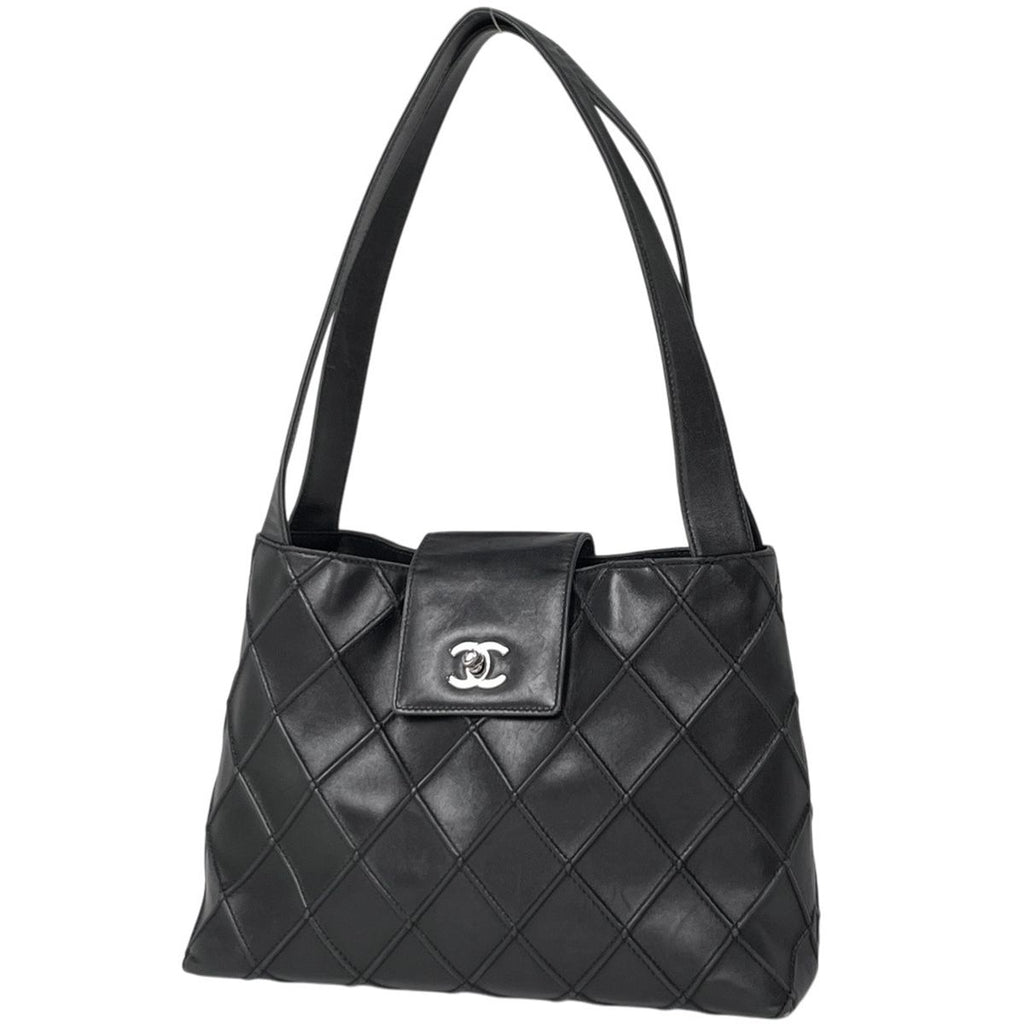Chanel Tote CC Logo Cosmos Line Leather Black