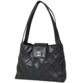 Chanel Tote CC Logo Cosmos Line Leather Black