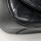 Chanel Shoulder Bag CC Logo Quilted Caviar Leather Black — view 6