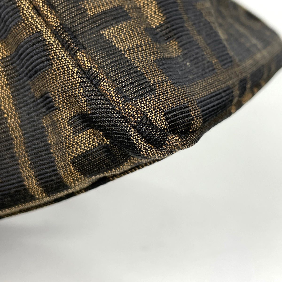 Fendi Etnico Handbag Zucca Pattern Perforated Canvas Brown — view 3