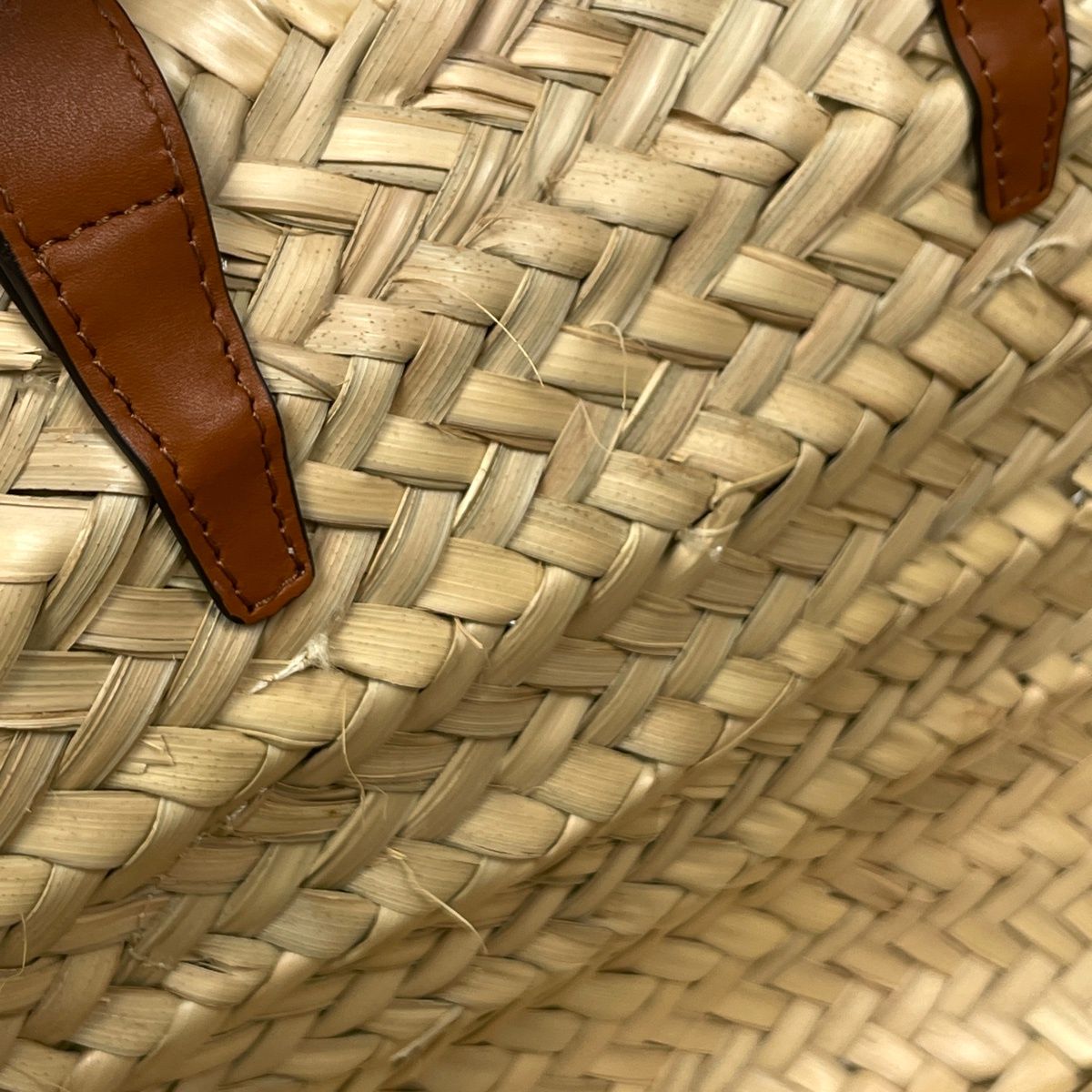 Celine Classic Pannier Tote Basket 2-Way Raffia Natural Brown — view 6