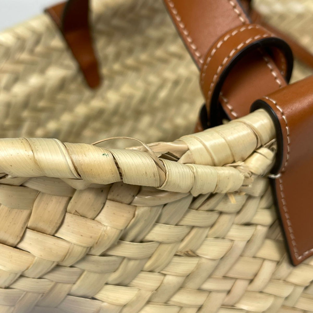 Celine Classic Pannier Tote Basket 2-Way Raffia Natural Brown — view 4