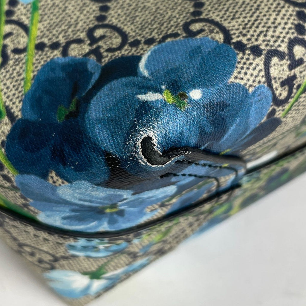 Gucci Tote GG Blue Muss Reversible Floral Pattern Supreme Beige — view 3