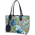 Gucci Tote GG Blue Muss Reversible Floral Pattern Supreme Beige
