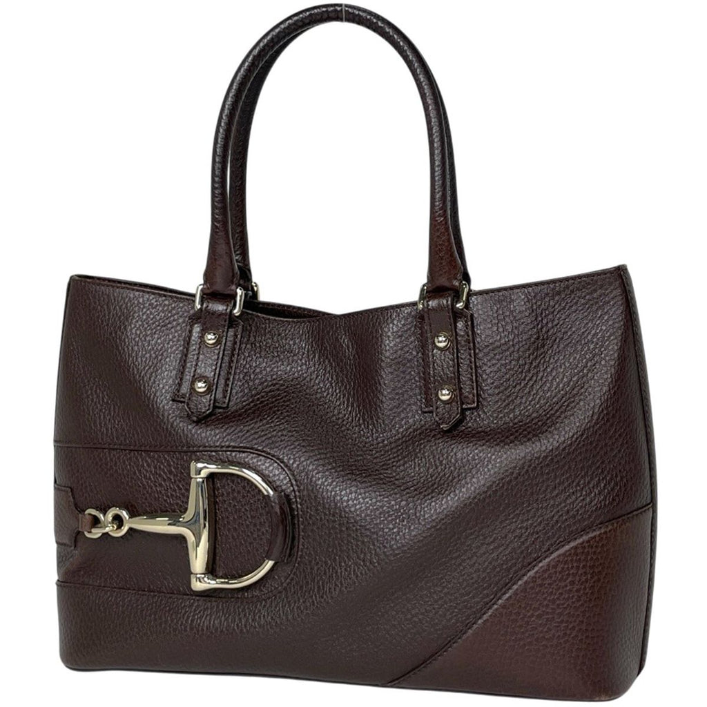 Gucci Horsebit Tote Leather Brown