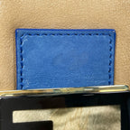 Fendi Shoulder Bag Zucca Logo Leather Blue Beige — view 5