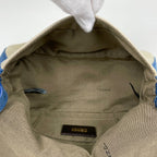 Fendi Shoulder Bag Zucca Logo Leather Blue Beige — view 8