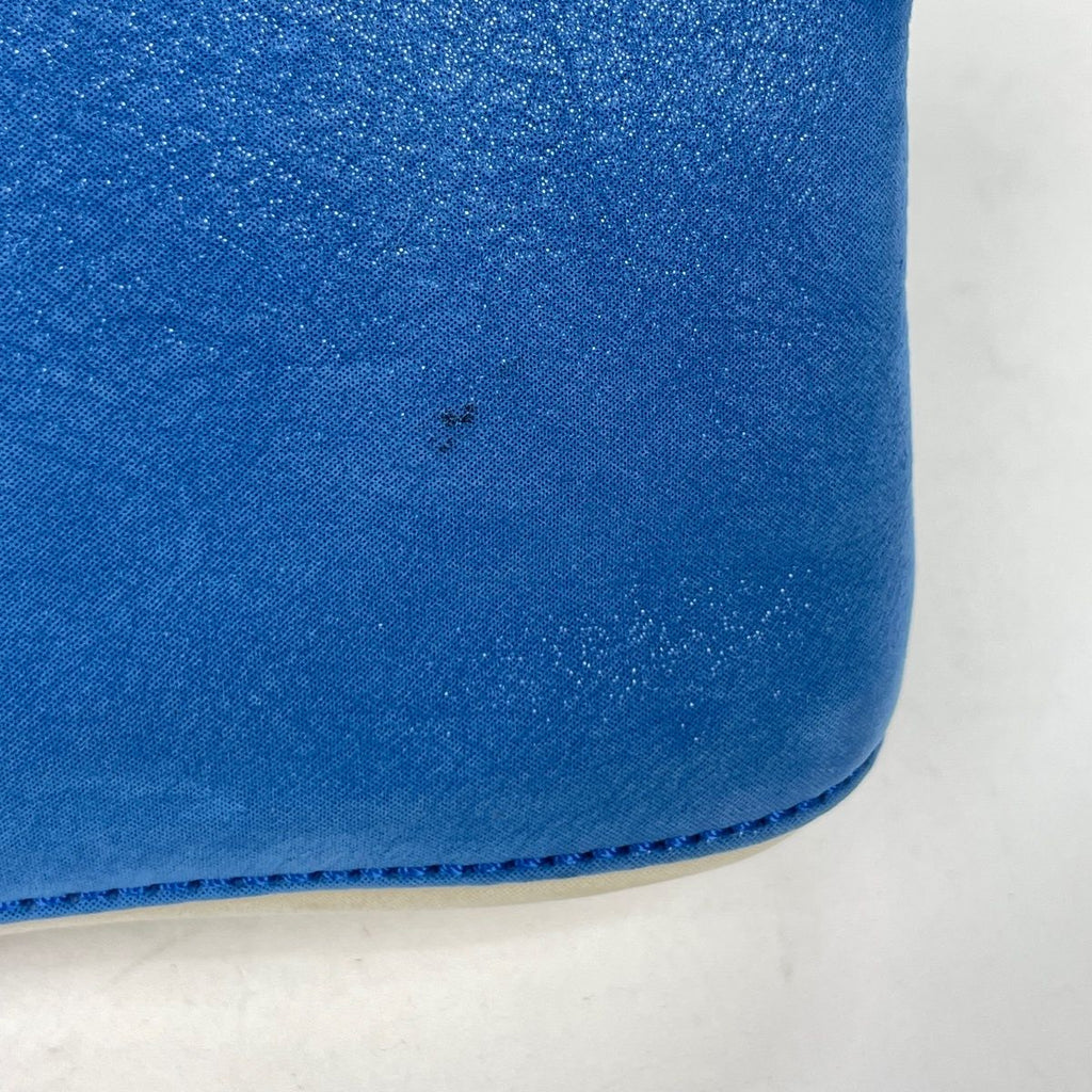 Fendi Shoulder Bag Zucca Logo Leather Blue Beige — view 4