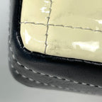 Chanel Shoulder Bag CC Logo Chocolate Bar Enamel Patent Leather White Black — view 4
