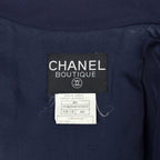 Chanel CC Logo Button Tailored Jacket Outer Wool Navy — view 7