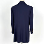 Chanel CC Logo Button Tailored Jacket Outer Wool Navy — view 3
