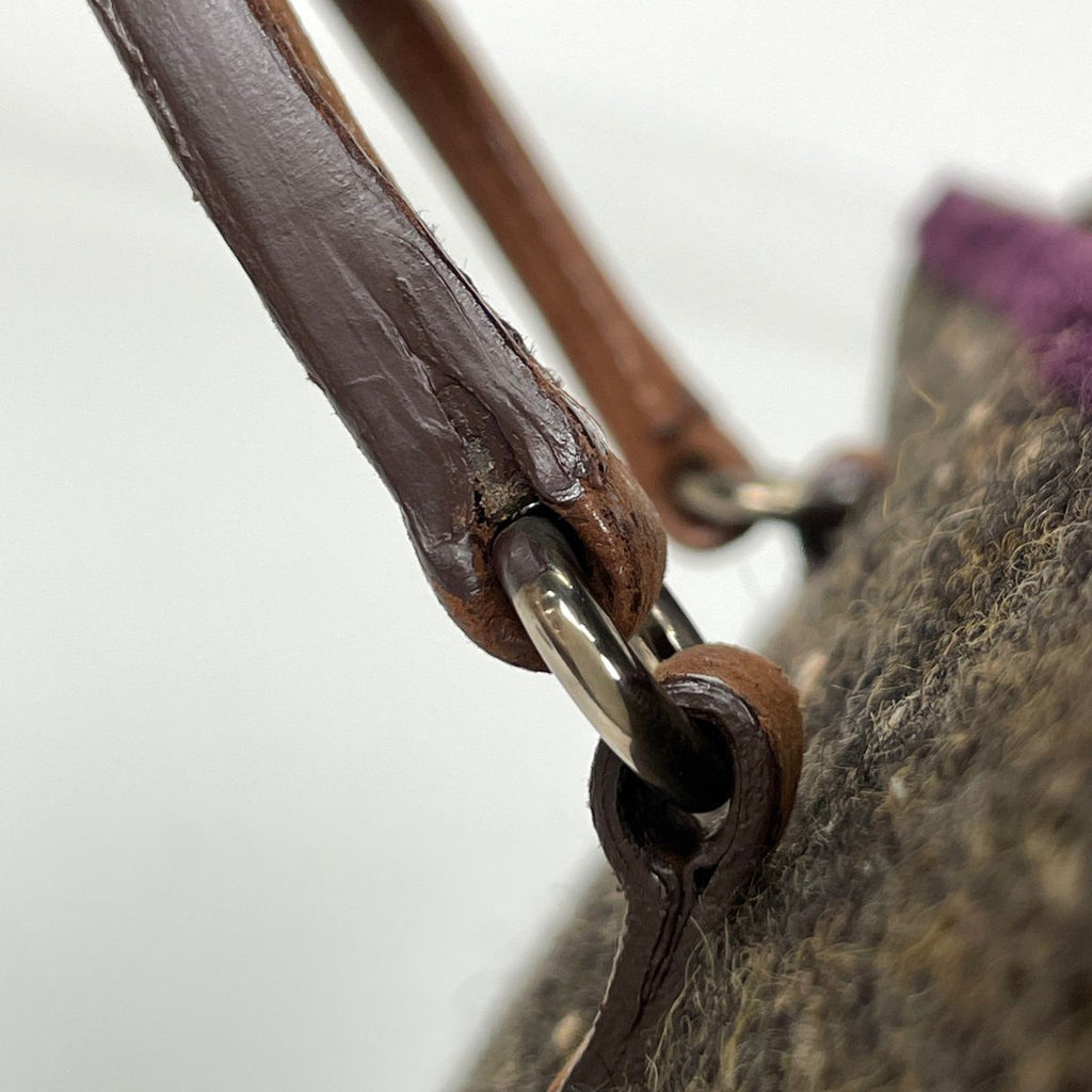 Prada Handbag 2-Way Rhinestone Fabric Brown — view 4