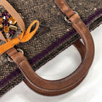 Prada Handbag 2-Way Rhinestone Fabric Brown — view 5
