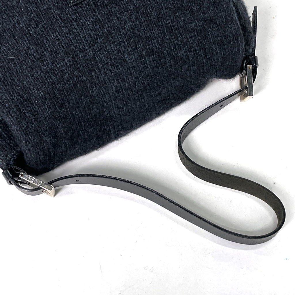 Fendi Shoulder Bag Zucca Logo Mamma Bucket Fabric Black Navy — view 6