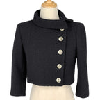 Chanel Tweed Jacket Short Length Wool Black