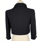 Chanel Tweed Jacket Short Length Wool Black — view 3